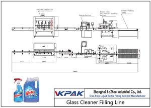 Linia automată de umplere a curățătorului de sticlă